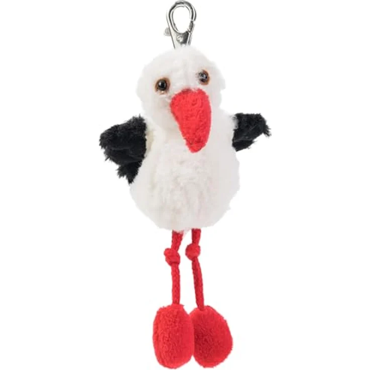 Schaffer Schlüsselanhänger Storch Dudu, Weiß - Kuscheliger Plüsch Schlüsselanhänger mit Karabinerhaken, maschinenwaschbar – Bild 2