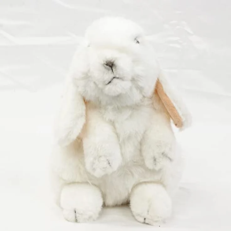 Teddys Rothenburg Kuscheltier Hase, 18 cm sitzend, weiß, waschbar bis 30°C, plüschig – Bild 3