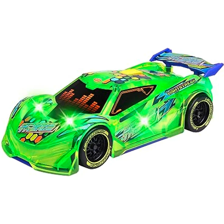 Aquaplay Dickie Toys Speed Tronic, Spielzeugfahrzeug mit Reibungsmotor, Musik und Lichteffekten, gelb, 20 cm, für Kinder ab 3 Jahren – Bild 1