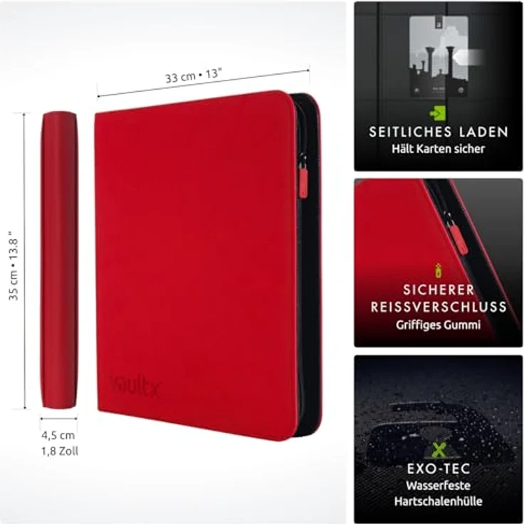 Vault X Premium eXo-Tec Zip Heftmappe - 12 Fächer Sammelkarten Trading Cards Mappe - 480 Fächer mit Seitenöffnung für Spielkarten zum sammeln und tauschen – Bild 3