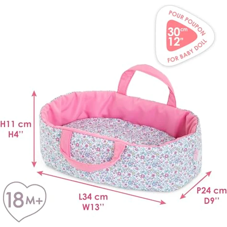 Corolle Blumenkörbchen für Puppen, Zubehör mit wendbarem Kissen und Decke, 30 cm, ab 18 Monate – Bild 2