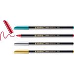 edding 1200 metallic Fasermaler - mehrfarbig - 4 Stifte - Rundspitze 1-3 mm - zum Malen, Schreiben und Zeichnen mit glänzendem Metalliceffekt - für Gästebücher, Grußkarten, Fotoalben, Scrapbook