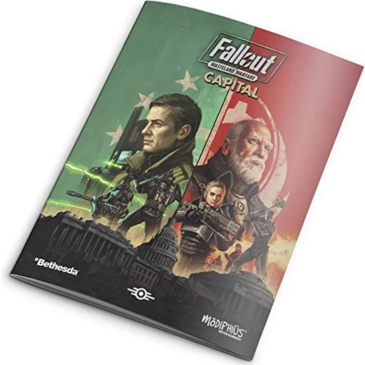 Modiphius Entertainment Fallout Wasteland Warfare: Capital Rules Expansion, Brettspiel mit neuen Enclave-Truppen und 135 zusätzlichen Spielkarten, Englisch – Bild 1