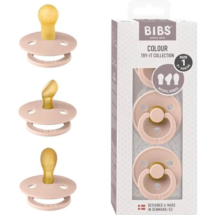 Bibs Schnuller Probierset Try-it Collection, 3er Pack, Latex, Blush, Gr. 0-6 M – Bild 1