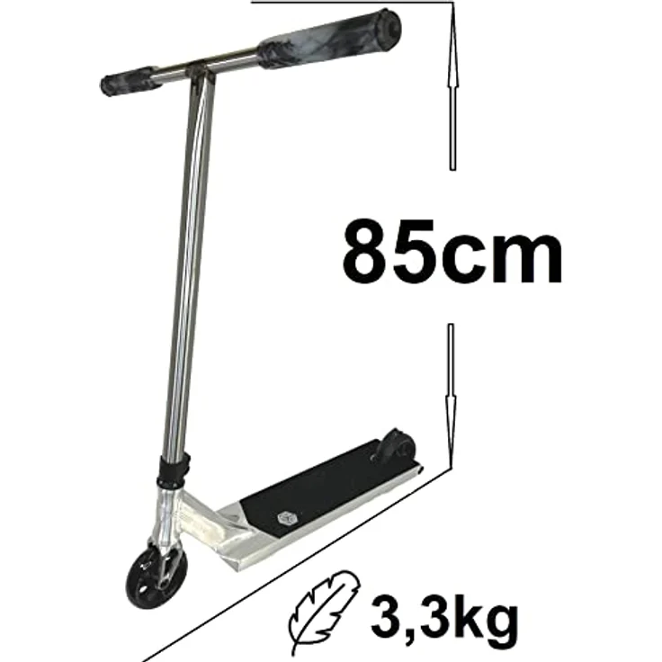 F26 Ethic DTC Erawan I Pandora I V2 Stunt-Scooter I Höhe 80-90cm I Leichter I Park I Hybrid I Street I Tret I Trick I Kinder I Roller I Lightweight I Freestyle (Pandora, Silber, M 85cm) – Bild 3