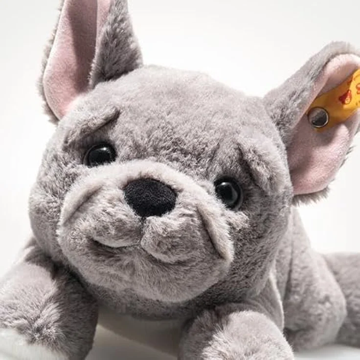 Steiff Kuscheltier Soft Cuddly Friends Französische Bulldogge Brie, grau, 24cm, waschbar bis 30°C – Bild 4