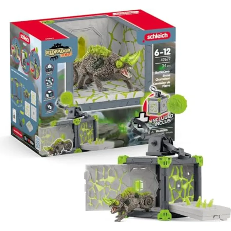 Schleich BattleCave Steinchamaeleon - ELDRADOR Creatures mit Katapult, ca. 15 cm Kantenlänge, für 7-12 Jahre