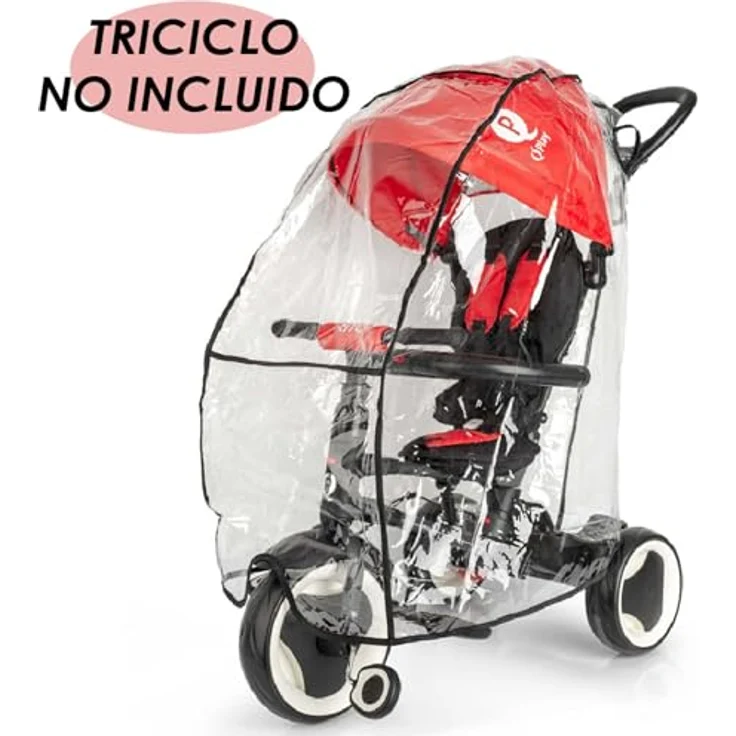 QPLAY Regenschutz für Kinderwagen, universal, transparenter Kunststoff, wasserdicht und winddicht, einfache Handhabung mit Reißverschluss, optimale Belüftung und Sichtbarkeit, ohne schädliche Substanzen – Bild 3