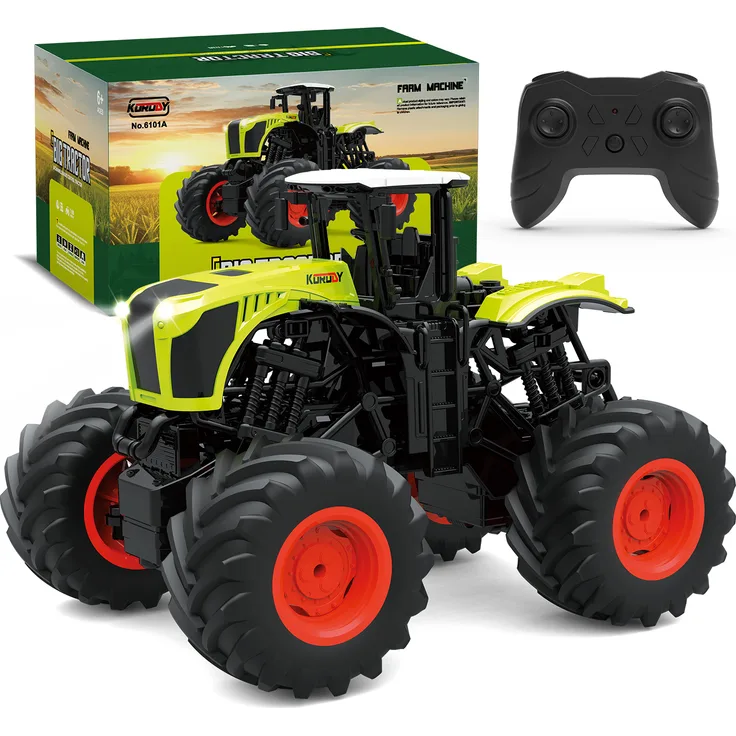 PENGBU RC Ferngesteuerter Traktor Spielzeug ab 3 Jahre, mit Sprinkler, Ton und Licht, 1:16 Maßstab