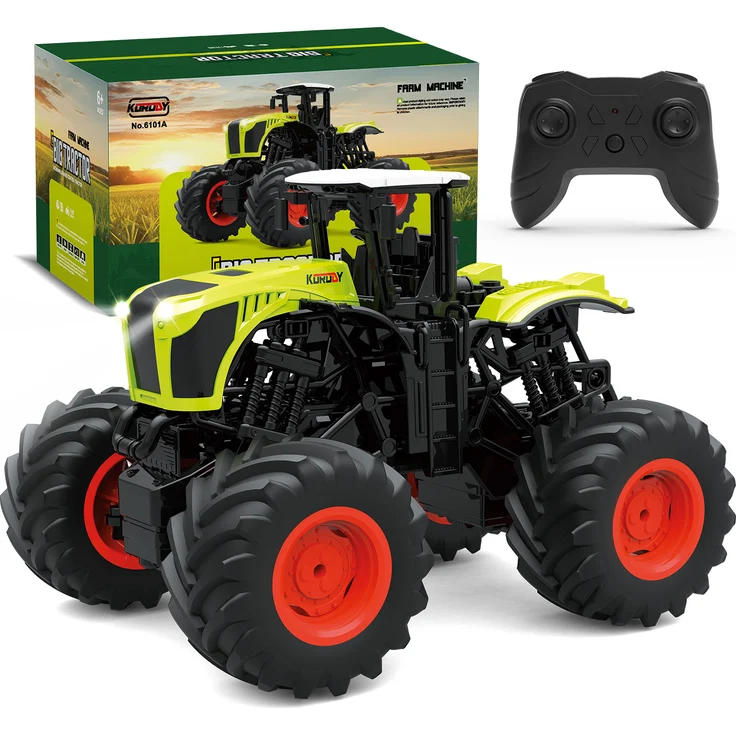 PENGBU RC Ferngesteuerter Traktor Spielzeug ab 3 Jahre, mit Sprinkler, Ton und Licht, 1:16 Maßstab