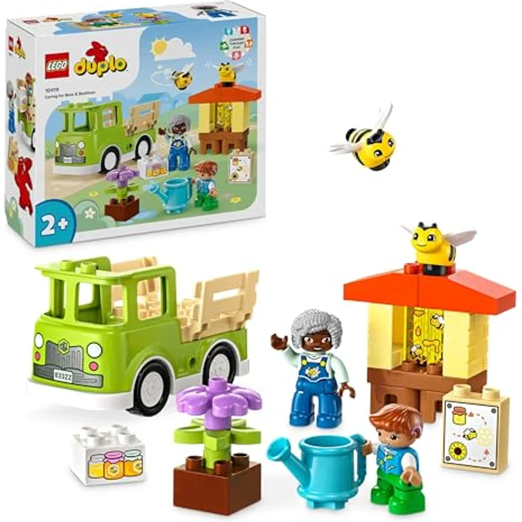 LEGO DUPLO Town Imkerei und Bienenstöcke, Lernspielzeug für Kleinkinder mit 2 Figuren und einem fahrbaren LKW, Set zum Bauen und Umbauen, Spielzeug für Kleinkinder ab 2 Jahren 10419 – Bild 1