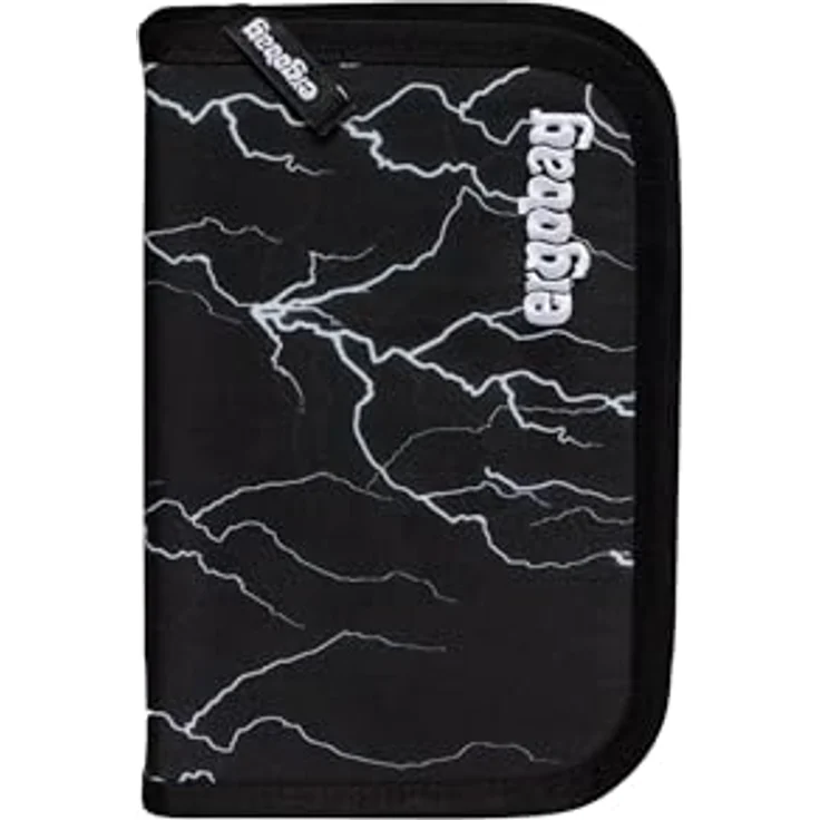 ergobag Federmäppchen Set 22-teilig, Lyra Buntstifte, Stundenplan-Fach, Kleingeld Fach, Lineal Super ReflektBär - Schwarz – Bild 1