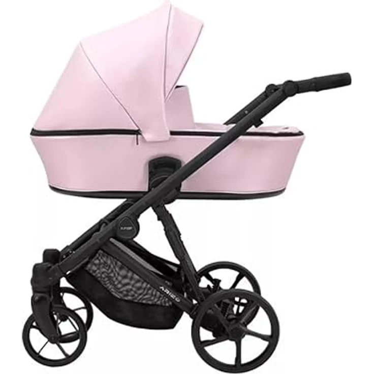 Kunert Kinderwagen Arizo15, Baby Pink Eco mit schwarzem Rahmen, Buggys