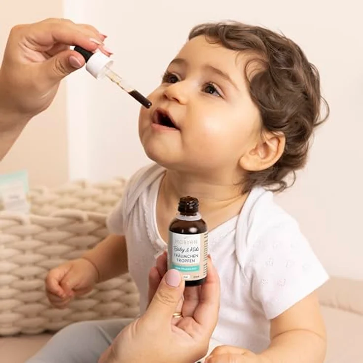 MABYEN Baby Wohlfühl Set, Zahnungsgel, Bäuchleintropfen und Träumchentropfen, vegan und alkoholfrei, inklusive ÖKO-TEX zertifiziertem Beutel – Bild 3