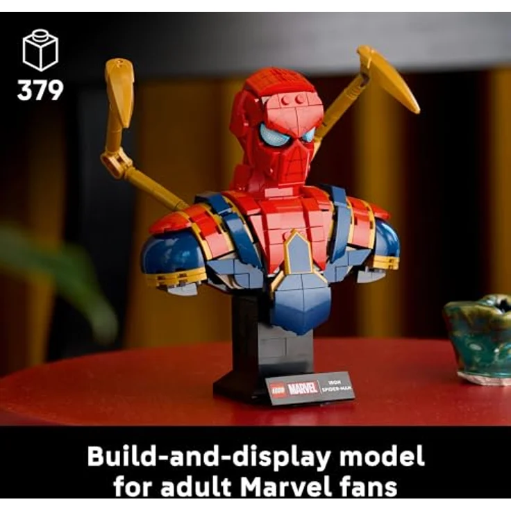 LEGO Super Heroes 76326 Iron Spider-Man Büste, Mehrfarbig mit beweglichen Armen und drehbarem Kopf, ideal für Erwachsene – Bild 5