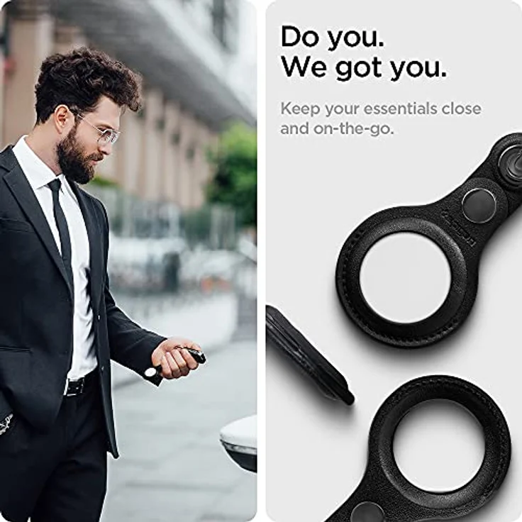 Spigen Valentinus mit Schlüsselanhänger Ring Entwickelt für AirTag Case Cover AirTags Halter (2021) - Schwarz – Bild 3