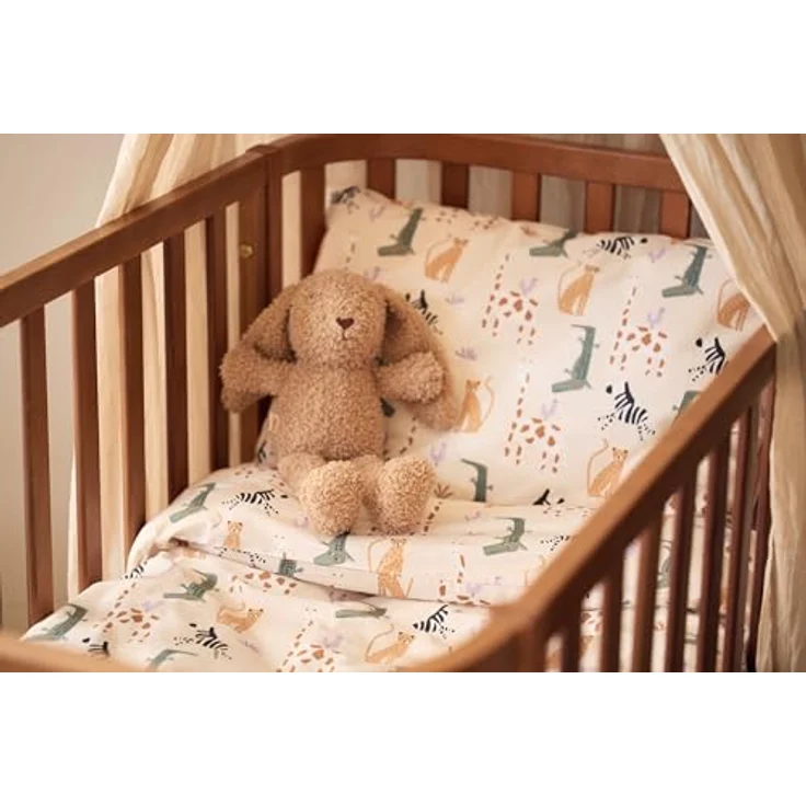 Jollein Kinderbettwäsche Jungle Jambo 100x140cm 100% Baumwolle Oeko-TEX Zertifiziert Babybettwäsche mit Kissenbezug Bettwäsche Set – Bild 3