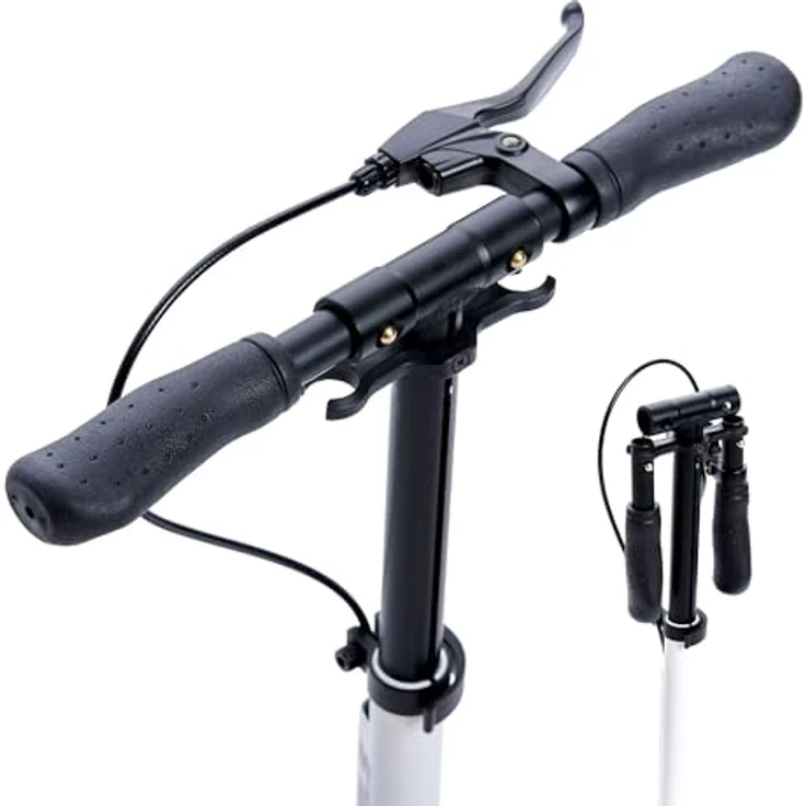 BLACKWHEELS ORIO City Scooter Bigwheel 200mm Klappbar Weiß, Tretroller Kickscooter bis 100kg, Doppelte Bremse, Tragegurt – Bild 7