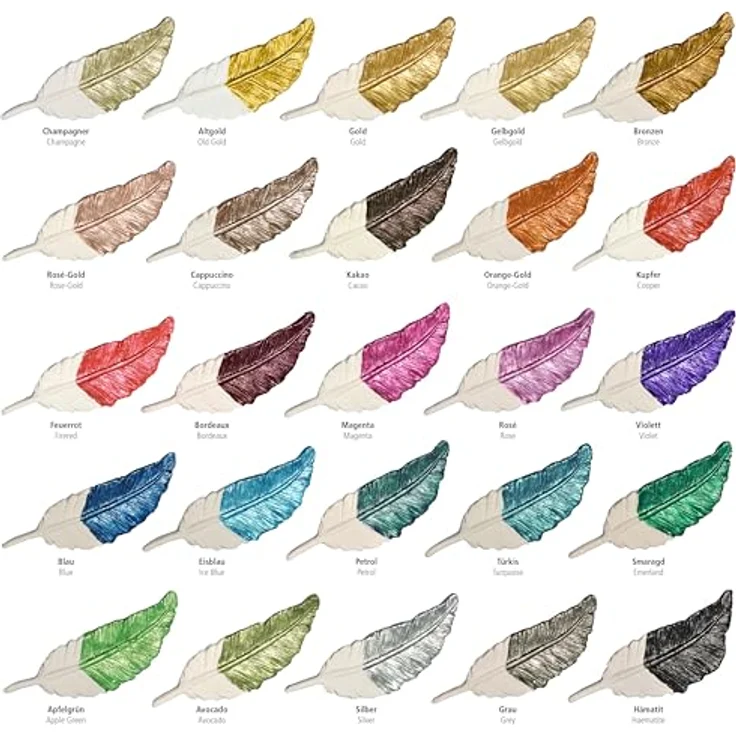 Viva Decor Maya Gold 45ml (Bordeaux) - Metallic-Acrylfarbe für Holz, Glas und Porzellan, stoßfest, wischfest und wetterfest für glänzende Metall-Effekte – Bild 2
