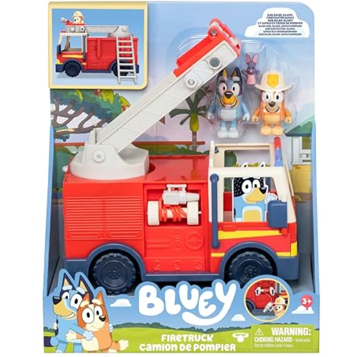 Moose Toys Rutscherauto BLAUES FEUERWEHRAUTO mit Leiter, Figuren und Stickerbogen – Bild 8