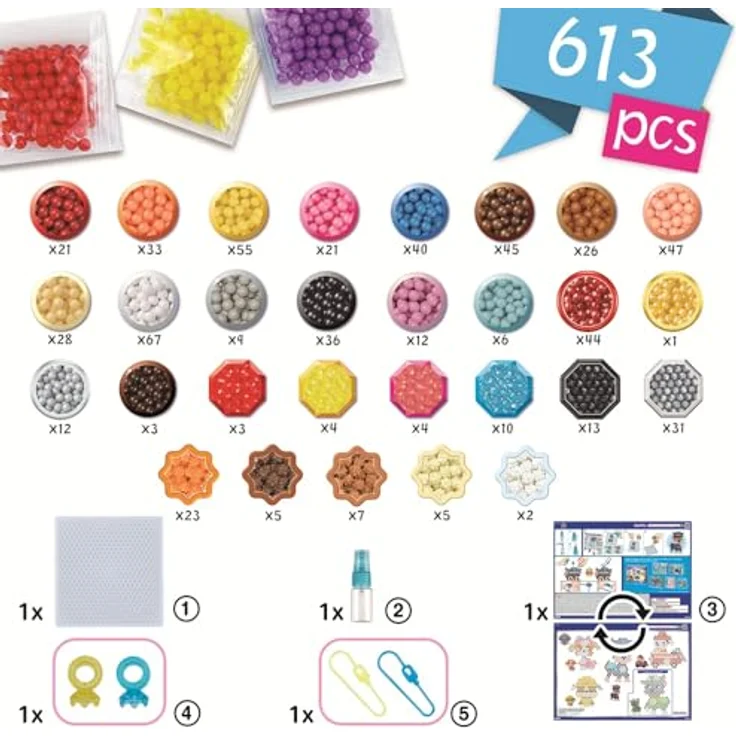 Aquabeads Paw Patrol Schlüsselanhänger Bastelset, 600 bunte Bastelperlen, inkl. Schlüsselanhänger-Adapter und Motivvorlagen, für Kinder ab 4 Jahren – Bild 6