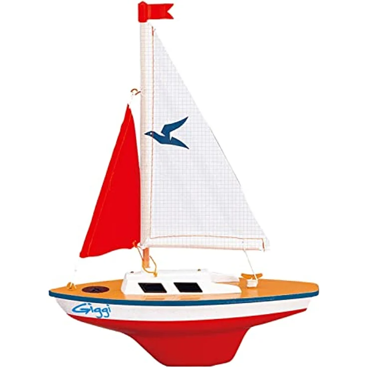Paul Günther 1802 - Segelboot Giggi, kleine Segeljolle zum Spielen, ca. 24 x 32 cm groß, hochwertig gefertigt und segelfertig montiert, für Badesee, Strand und Badewanne – Bild 2