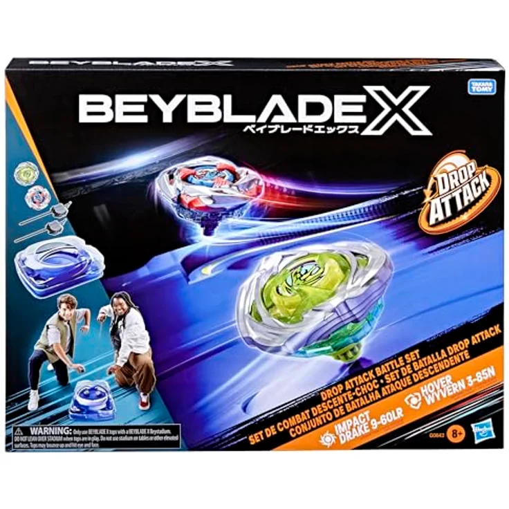 Hasbro Beyblade X Drop Attack Battle Set, Beystadium-Arena mit 2 Kreisel und X-Celerator Schiene für spannende Battles – Bild 3