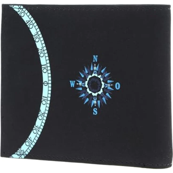 oxmox New Cryptan Geldbörse, RFID Schutz, 12 cm, windrose print cyan black, 100% Cryptan – Bild 9