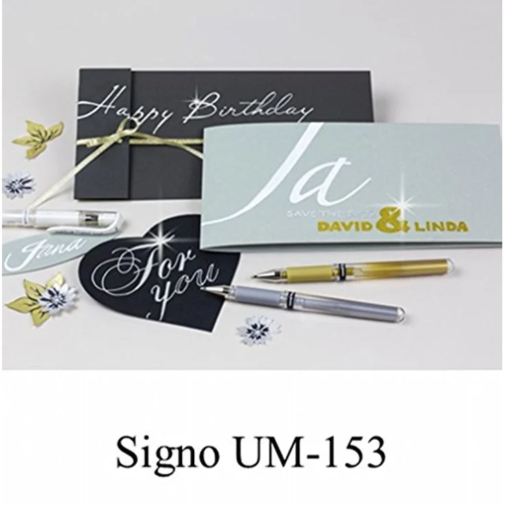 uni-ball 146894 - Gelroller Signo UM-153, Stärke: 0,6 mm, gold, 1 Stück – Bild 4