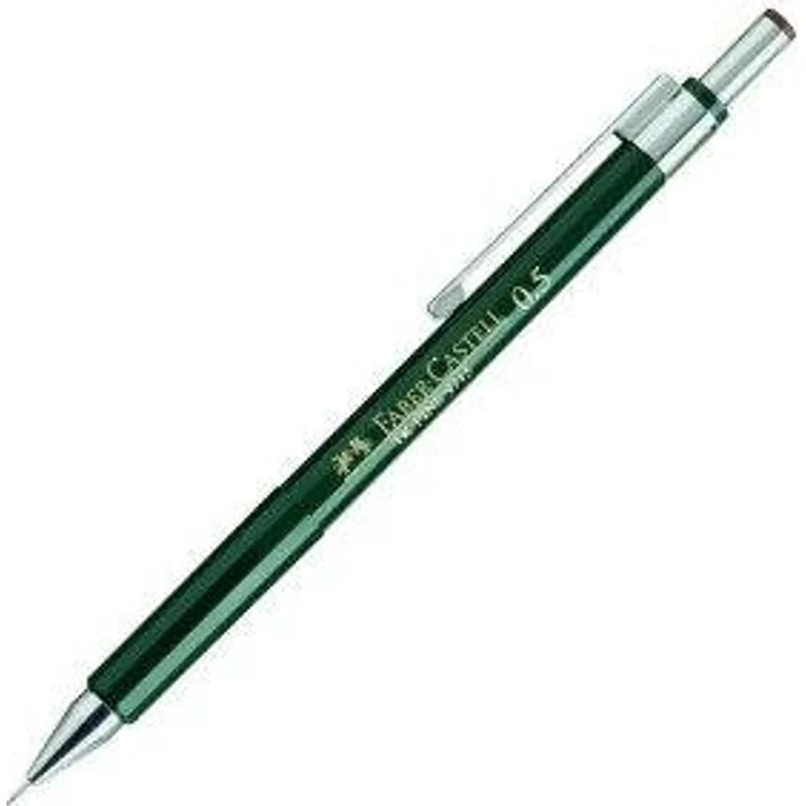 Faber-Castell TK-FINE 971, Druckbleistift mit 0,5 mm Mine, komplett versenkbares Minenführungsröhrchen, inklusive Radierer und 3 HB Feinminen – Bild 3