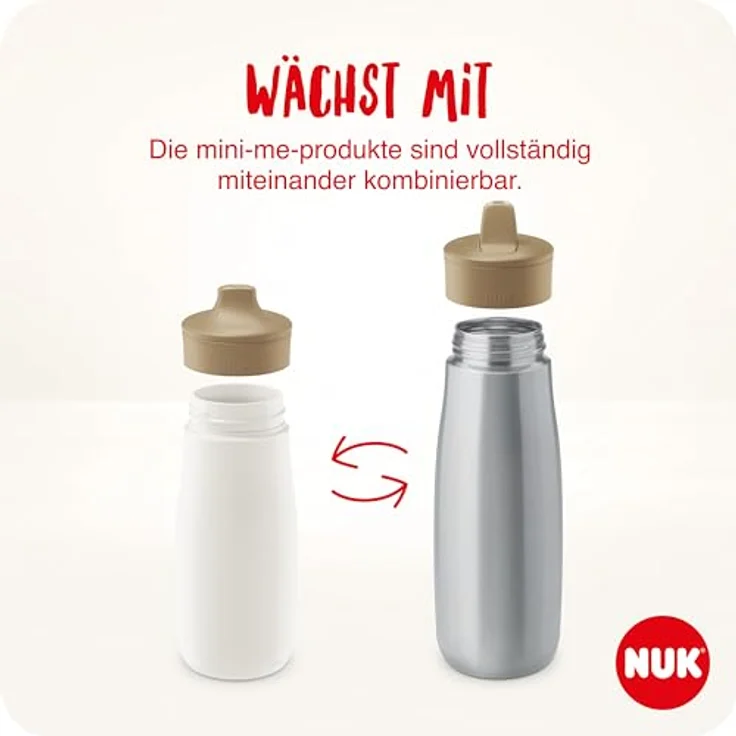 Nuk Mini-Me Sip Cup, auslaufsichere Trinkflasche mit bissfestem Trinkaufsatz, 300 ml, Biene, Mint – Bild 7