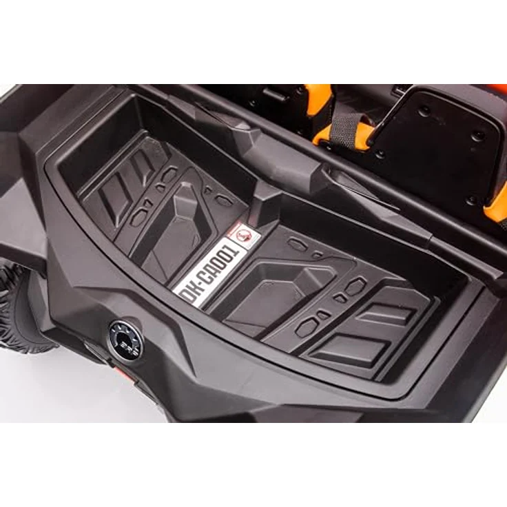 FINOOS CAN-AM Maverick UTV Buggy, Kinder-Elektroauto 2-Sitzer mit 4x4-Antrieb, 24V, orange, Bluetooth, Softstart-Fernsteuerung, LED-Beleuchtung – Bild 11