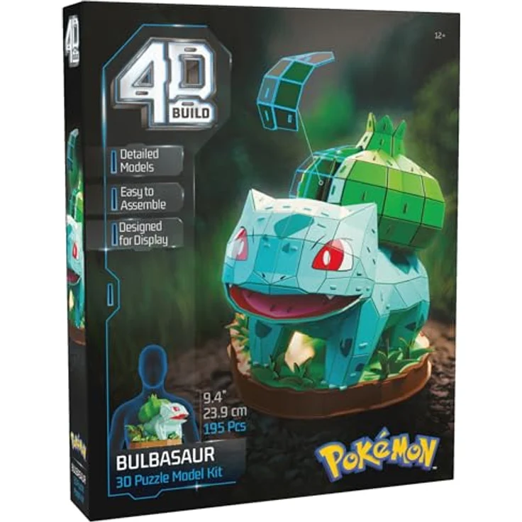 Spinmaster 3D-Puzzle 4D Build - Pokémon Bisasam, detailreicher 3D-Modellbausatz mit 195 stabilen Ausstanz-Teilen, 29 x 24 x 24 cm, empfohlen ab 12 Jahren – Bild 10