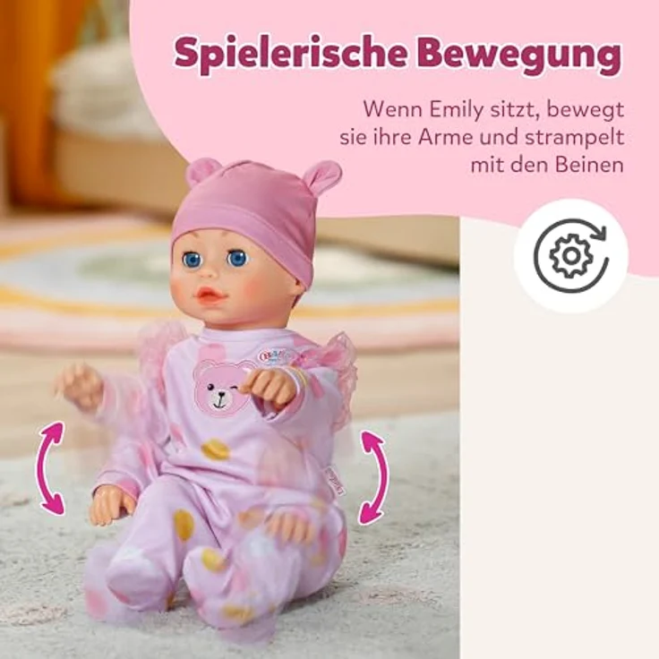 Baby Born Stehpuppe Emily, 43 cm Laufhilfe mit Babygeräuschen und krabbelnder Funktion – Bild 6