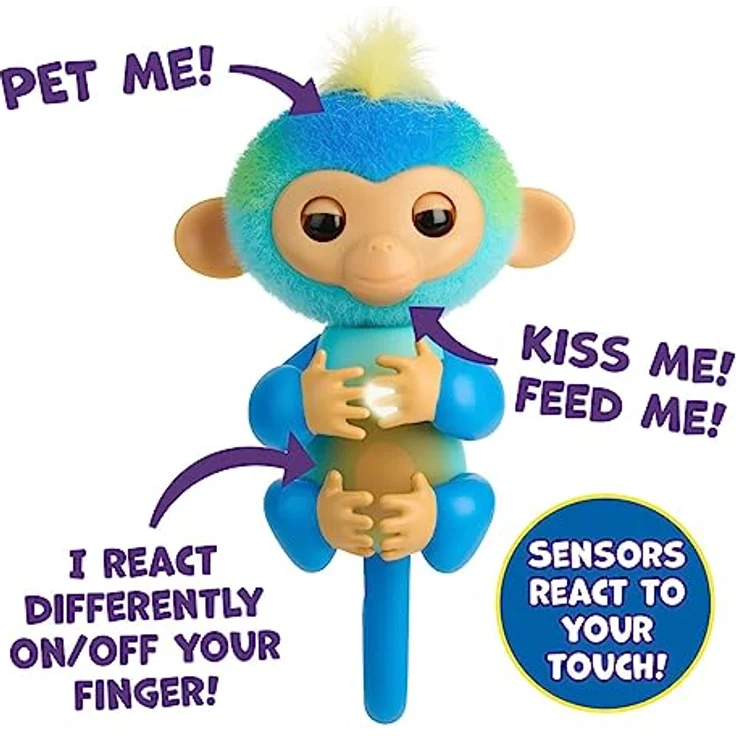 Fingerlings Monkey Blue Leo - Interaktives Äffchen mit Ton-, Bewegungs- und Berührungsreaktionen – Bild 5