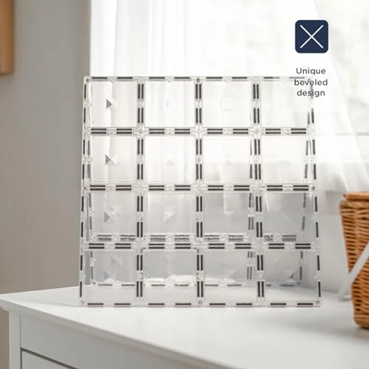 Connetix Klar Grundplatten-Pack, 2 Stück mit abgeschrägtem Design und mehreren Magnetpunkten – Bild 4