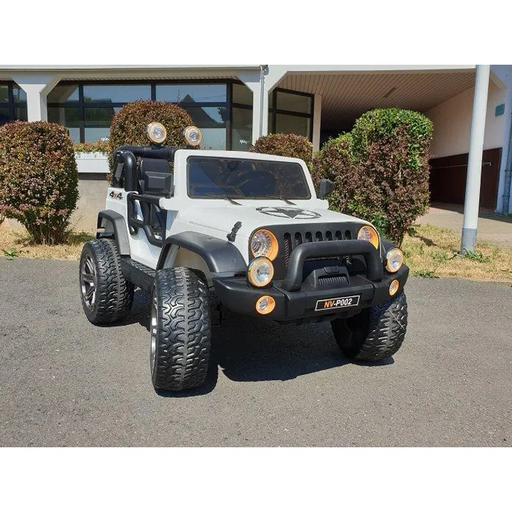 Business Navigator Kinderfahrzeug 2-Sitzer elektrisch Jeep US Army, 12V Doppelsitzer ATV in Weiß mit 2x 45 Watt Motoren und Fernbedienung