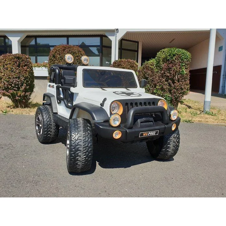 Business Navigator Kinderfahrzeug 2-Sitzer elektrisch Jeep US Army, 12V Doppelsitzer ATV in Weiß mit 2x 45 Watt Motoren und Fernbedienung
