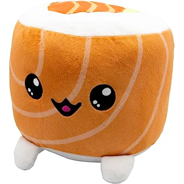 Joy Toy - Plushi Uramaki mit Lachs (gestickt) Plüsch - Größe 20x20x15 cm - Kuscheltier in echtheitsgetreuer Größe  – Bild 1