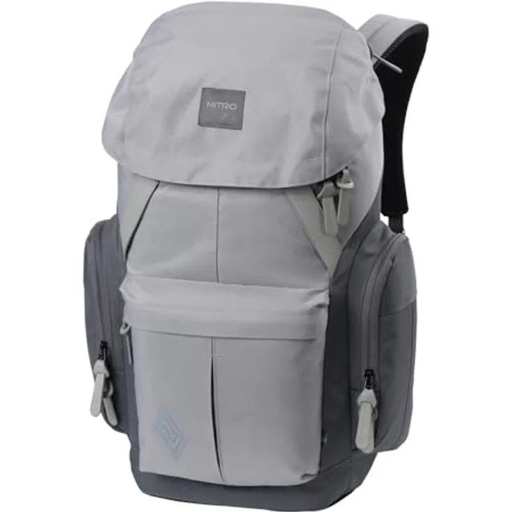 Nitro Daypacker Two Rucksack, Streetpack im Retro-Design mit 15" Laptopfach, ergonomischen Schulterstraps und Fleece-Gefüttertem Fach, schwarz