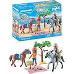 PLAYMOBIL 71470 Reitausflug am Strand mit Amelia und Ben, Playmobil Horses of Waterfall Spielset, mehrfarbig, 80% aus nachhaltigen Materialien