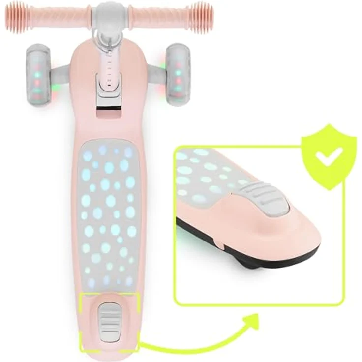 HyperMotion LUMI 3in1 Kinderroller mit LED-Beleuchtung, Sitz höhenverstellbar, klappbar, PolyurethanRäder, T-Bar Lenker, bis 50 kg, blau, für Kinder ab 1 Jahr – Bild 4