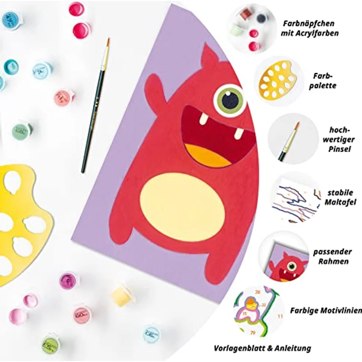 Ravensburger Malen nach Zahlen 23630 - Rotes Monster - Kinder ab 7 Jahren – Bild 5
