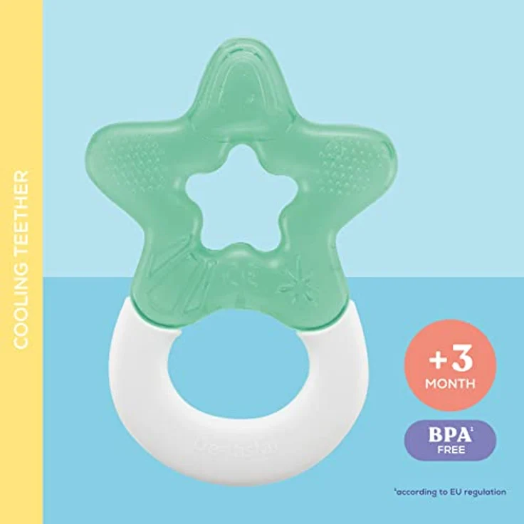 Dentistar Kühlbeißring 2er-Set – Beißring Baby ab 3 Monate – Kühlende Zahnungshilfe und Beißspielzeug für Babys und Kleinkinder - BPA frei - Mint – Bild 4