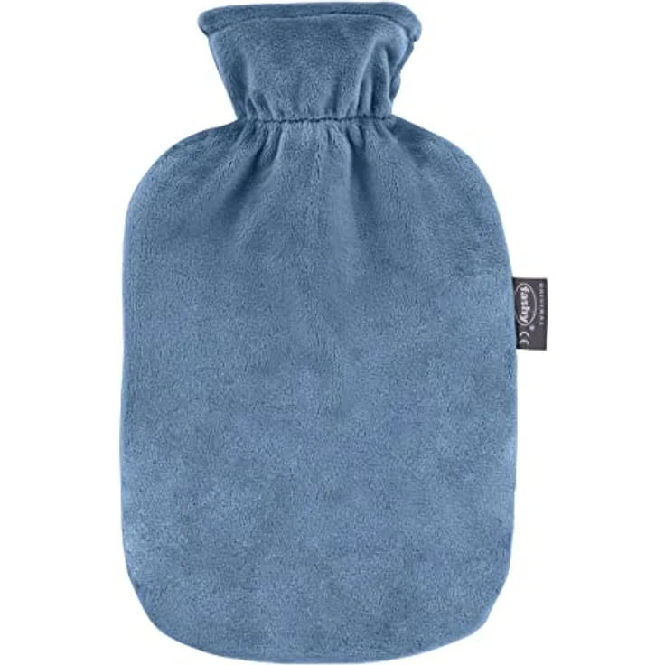 Fashy Wärmflasche 2,0L mit Flauschbezug, Original Fashy Qualität, Nicki Velour, grau – Bild 2