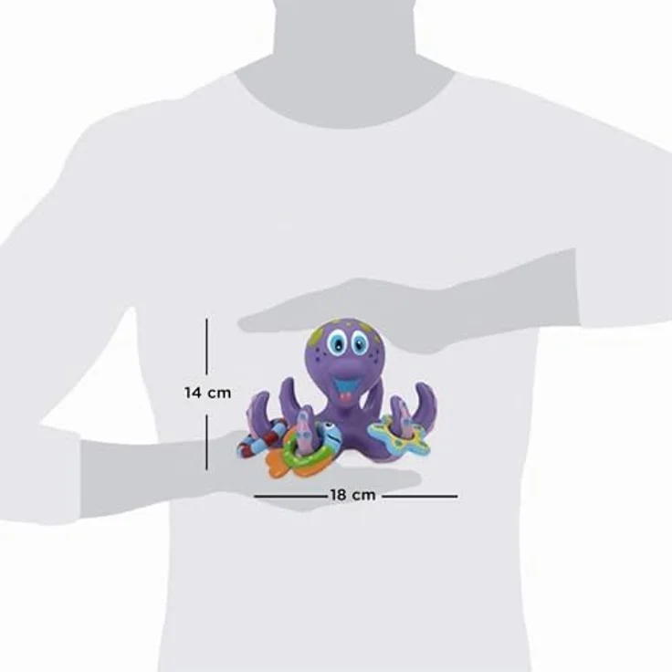 Nuby Schwimmende Krake mit 3 Ringen, Interaktives Badspielzeug für Babys und Kinder, Fördert Hand-Augen-Koordination, Ab 18+ Monaten – Bild 3