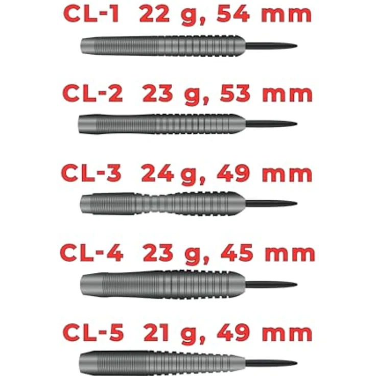 Karella Darts Comic-Line CL-3, Profi Steeldarts 80% Tungsten, 24 gr., inkl. 3 Ersatzschäfte und PVC-Box, formstabile Polycarbon Schäfte, 100 Mic. Flights – Bild 5
