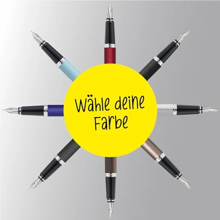 Online Pen Vision Füllhalter, eleganter Füllfederhalter aus mattiertem Aluminium mit Iridum-M-Feder in Geschenkbox – Bild 7