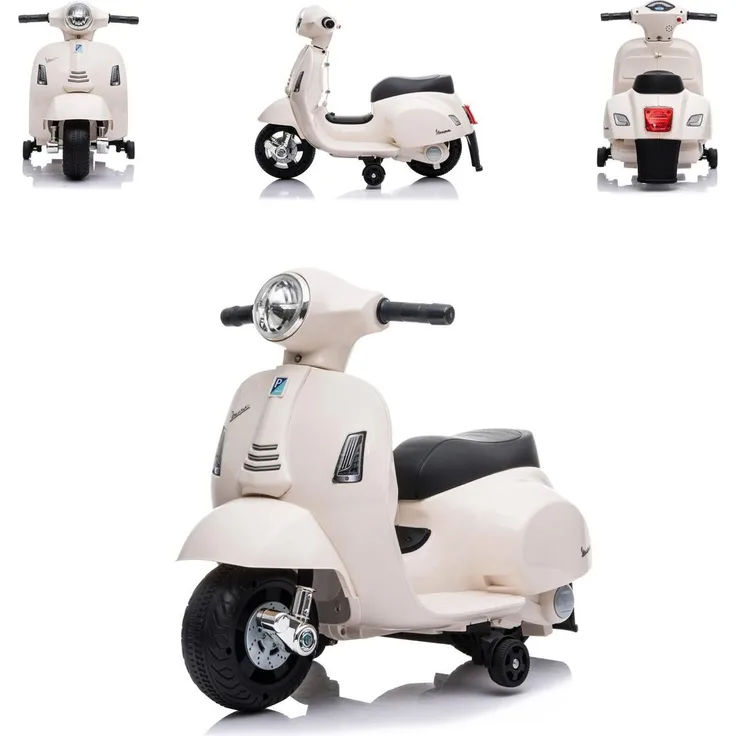 Chipolino Kindermotorrad Mini Vespa, Elektrofahrzeug mit Stützrädern, 30 W, max. 25 kg, bis 2,5 km/h