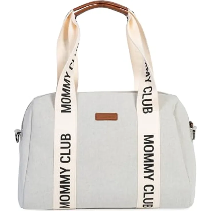 Childhome Baby Wickeltasche Mommy Bag inklusive Wickelunterlage und Kinderwagenbefestigung, 22L, Baumwolle, Ecru